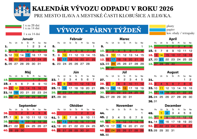 Kalendár zberu 2026