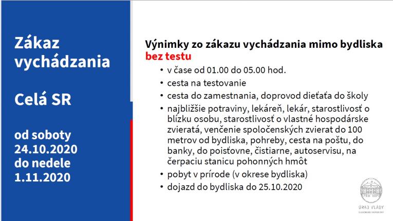 zákaz vychádzania