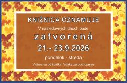 Knižnica v Ilave bude zatvorená 21.–23. septembra 2026