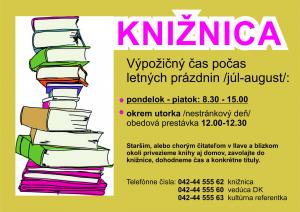 Knižnica počas prázdnin 1