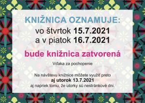 Knižnica oznamuje