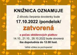 Knižnica oznamuje 1